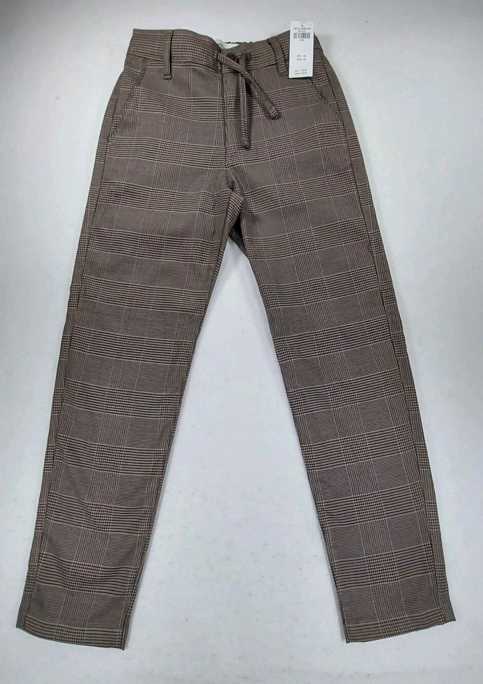 Abercrombie Kids Brown Plaid Pull-On Taper Pants – Size 9/10 – NWT